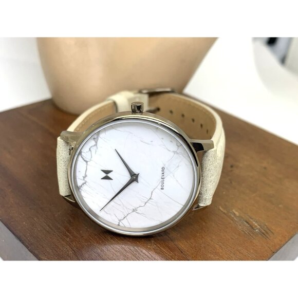 MVMT Women\'s Watch QMB01-Tima Quartz White Gray Marble Dial Leather Band 38mm main image 13